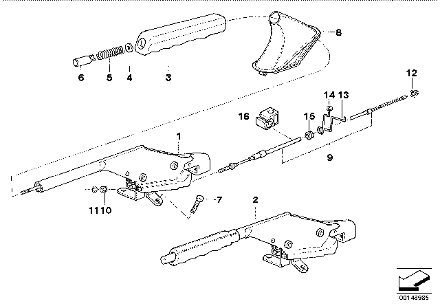 1997 BMW 318i Handbrake Lever Diagram