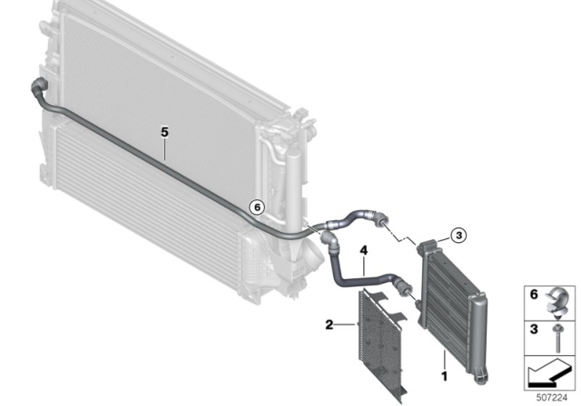 2017 BMW X1 External Radiator Diagram for 17117634565