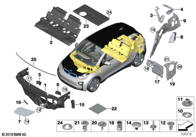 2016 BMW i3 Sheet Metal Clamp Diagram for 07147305426