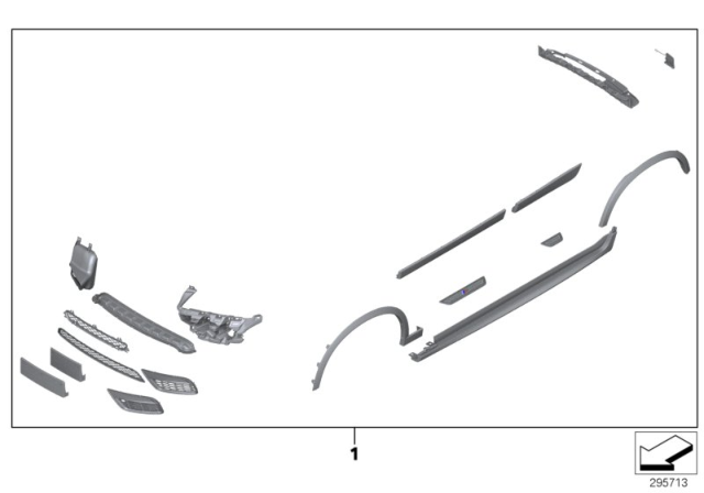 2017 BMW X3 Retrofit, M Aerodynamic Kit Diagram 1