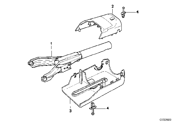 1995 BMW 530i Steering Column - Tube / Trim Panel Diagram
