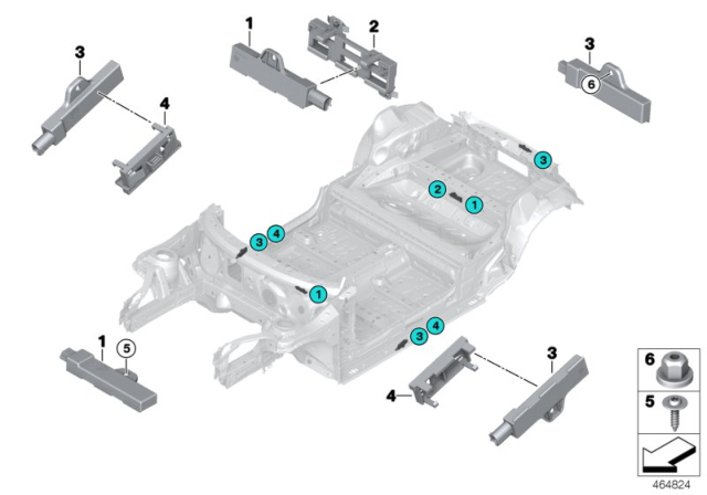 2019 BMW 330i Holder Aerial Comfort Access Side Sill Diagram for 61139397075