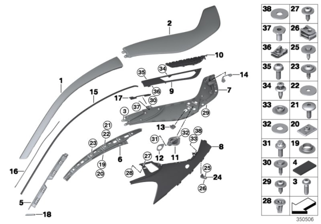 2016 BMW i8 Retaining Strip, Outer Left Diagram for 51447336415