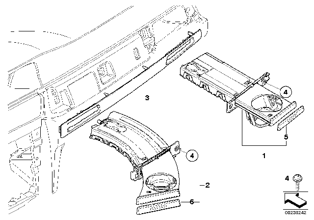 2011 BMW 328i xDrive Drink Holder Diagram