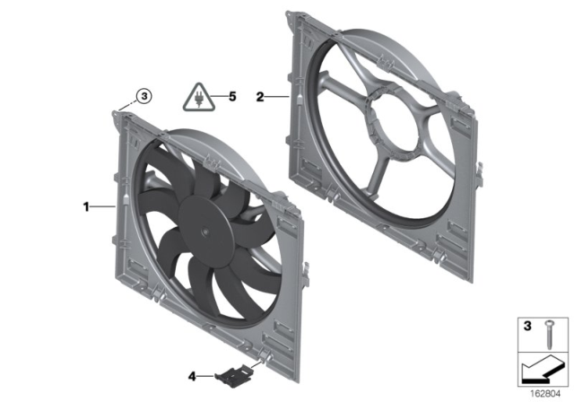 2013 BMW M3 Fan Housing, Mounting Parts Diagram