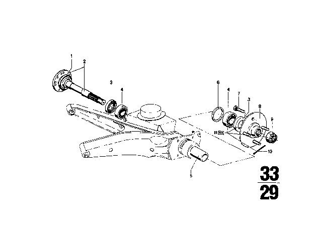 1972 BMW 2002tii Side Shaft/Wheel Bearings Diagram