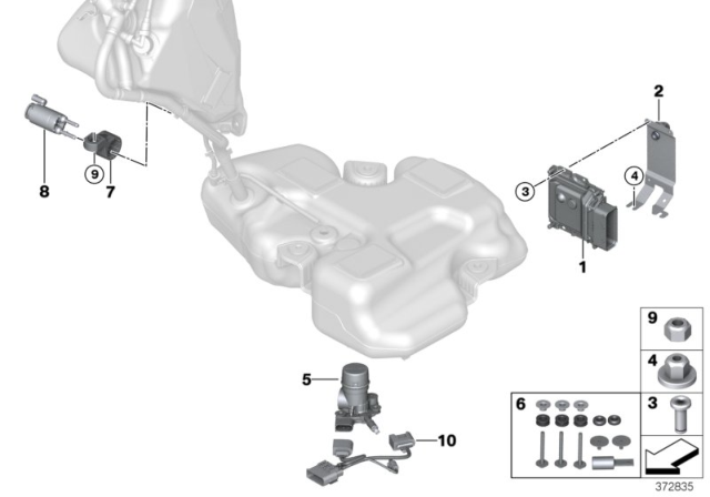 2017 BMW X3 SCR Electronic Components Diagram