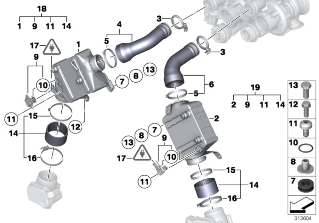 2009 BMW X6 Charge - Air Cooler Diagram