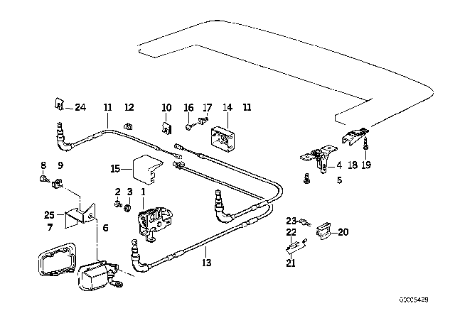 1999 BMW M3 Folding Top Flap Mechanism Diagram 2