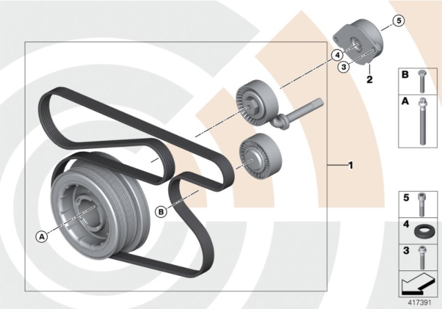 2010 BMW 335d Repair Kit, Belt Drives, Value Line Diagram