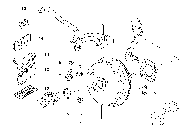 2004 BMW M3 Power Brake Unit Depression Diagram