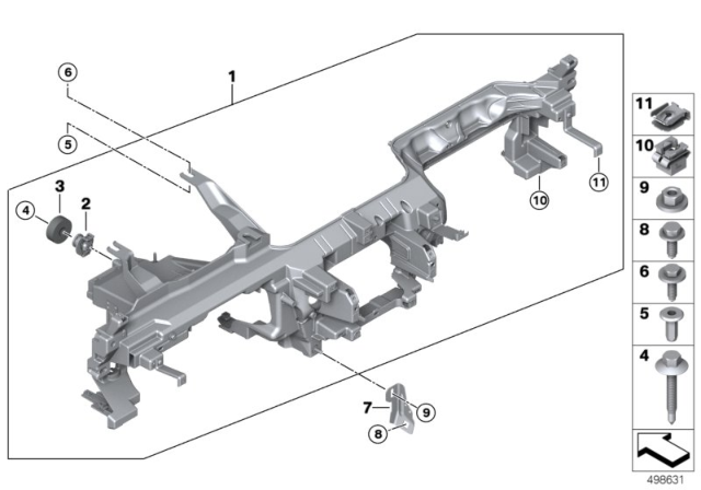 2020 BMW Z4 Carrier Instrument Panel Diagram