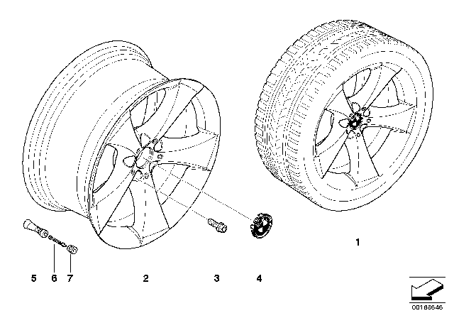 2013 BMW X6 BMW LA Wheel, Star Spoke Diagram 4