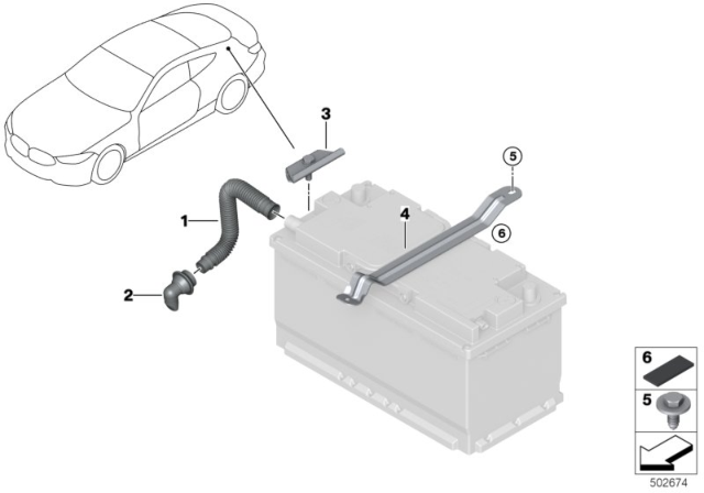 2020 BMW M8 VENT HOSE FOR BATTERY Diagram for 61218011852