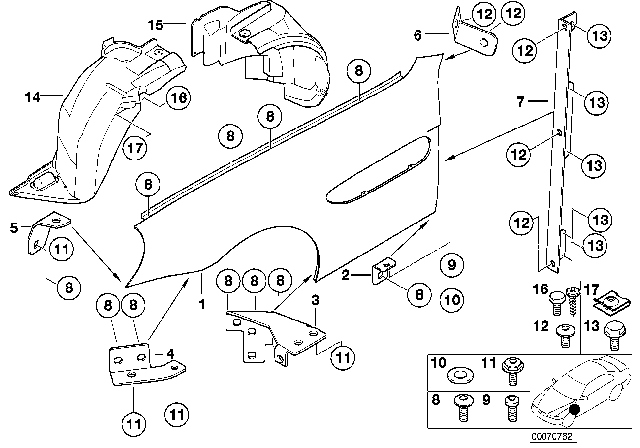 2003 BMW Z8 Screwed Flange, Column A Right Diagram for 41357011666