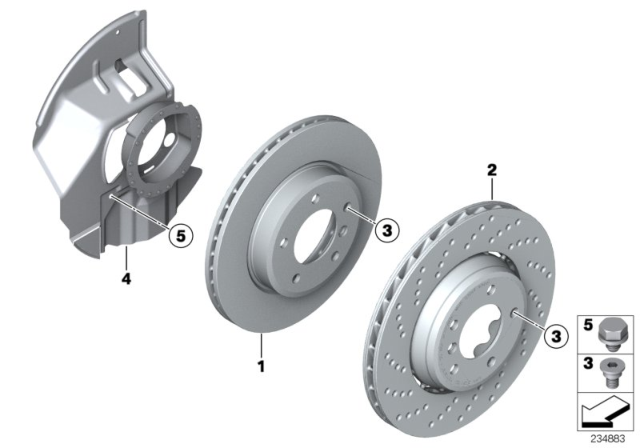 2007 BMW Z4 Front Brake / Brake Disc Diagram