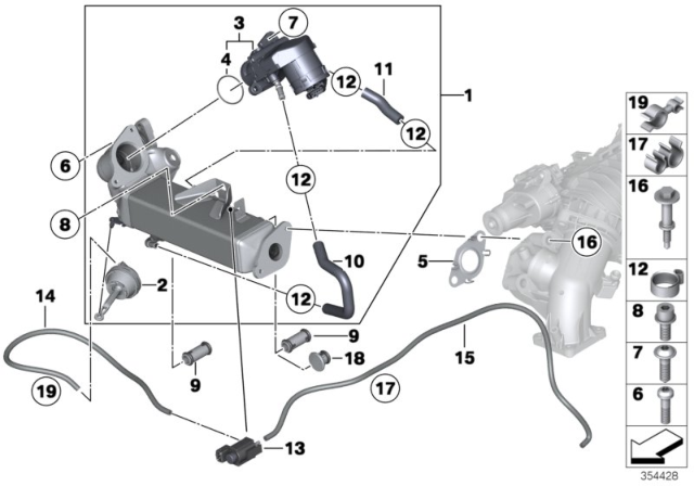 2018 BMW X5 Exhaust Gas Recirculation Valve Diagram for 11717810871