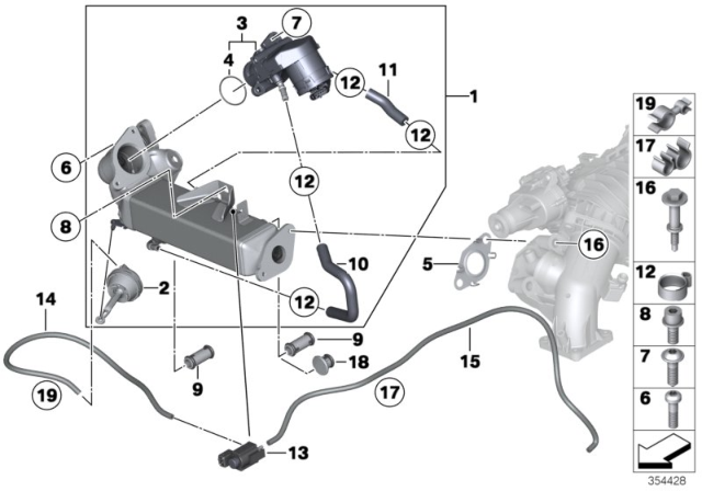 2018 BMW X5 Vacuum Hose Red Diagram for 11657796857