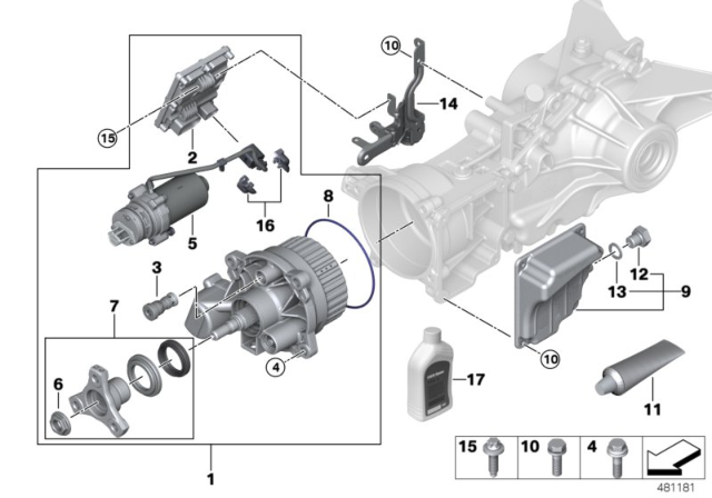 2020 BMW X1 Rear Axle Differential Separate Components Diagram