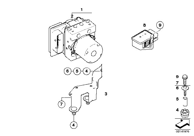 2007 BMW 650i Hydro Unit DSC / Fastening / Sensors Diagram