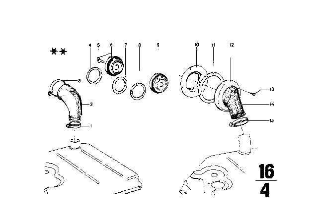 1973 BMW 2002tii Fuel Tank / Attaching Parts Diagram