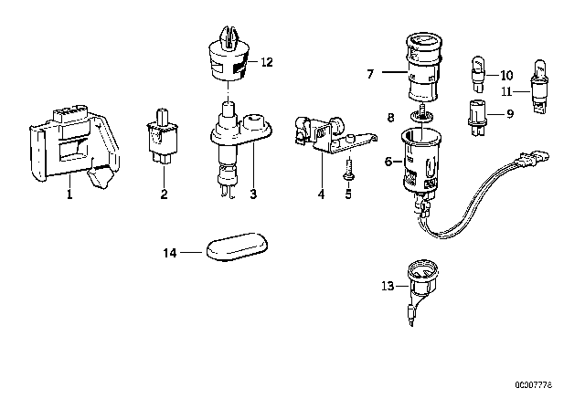 1993 BMW 740iL Switch Diagram for 61311370805