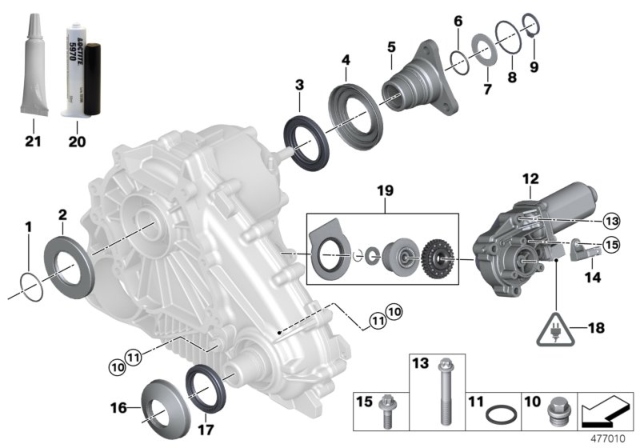 2005 BMW X5 Dustcover Plate Diagram for 27107539212