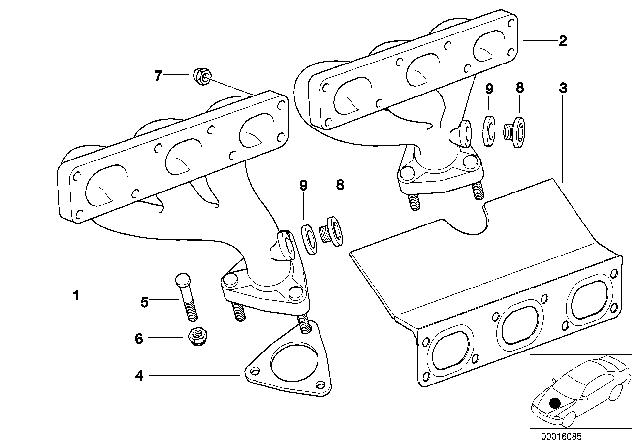 1997 BMW 528i Exhaust Manifold Diagram 2