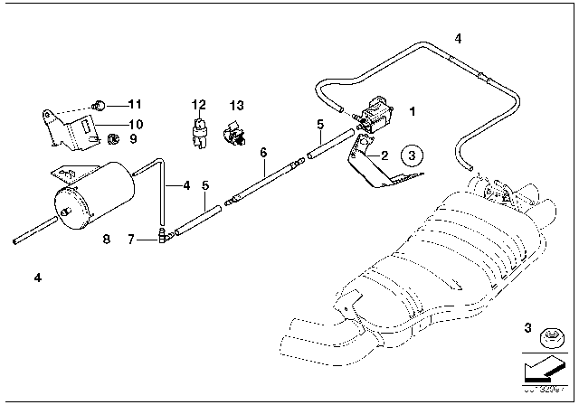 2005 BMW X3 Vacuum Control, Exhaust Flap Diagram