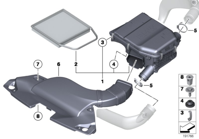 2011 BMW Z4 Intake Silencer / Filter Cartridge Diagram