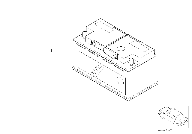 2002 BMW Z8 Battery, Manuf.: Exide (Warranty Only) Diagram for 61216946334