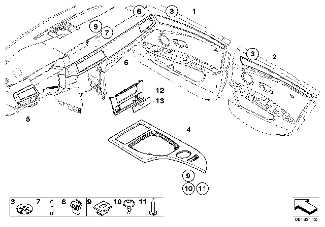 2010 BMW 528i xDrive Retrofit, Decorative Trims Diagram