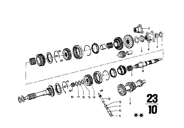 1975 BMW 2002 Output Flange Diagram for 23211200465