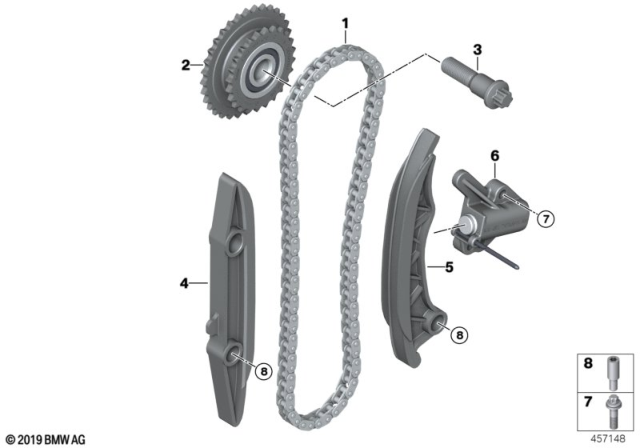 2020 BMW M240i Chain Diagram for 13528648731
