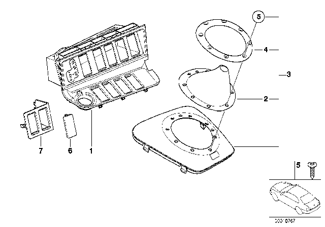 1999 BMW M3 Storing Partition Mounting parts Diagram