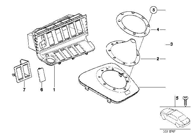 1999 BMW M3 Cover, Gear Selecting Lever Diagram for 51162492488