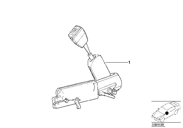 1996 BMW M3 Lower Strap, Front Diagram