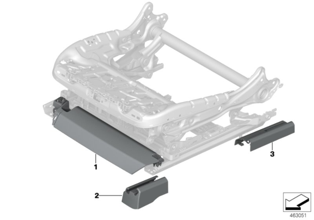 2020 BMW 740i FINISHER, UPPER RAIL, FRONT Diagram for 52107991140