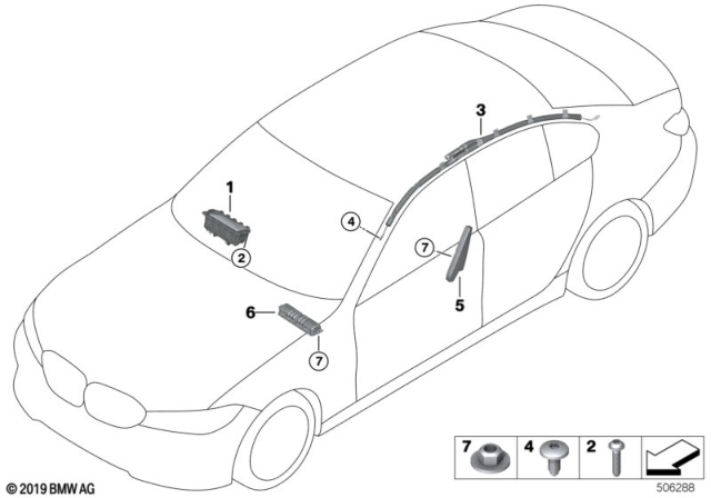 2020 BMW 330i xDrive KNEE PROTECTION AIRBAG MODUL Diagram for 72126804047