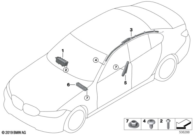 2020 BMW 330i Air Bag Diagram