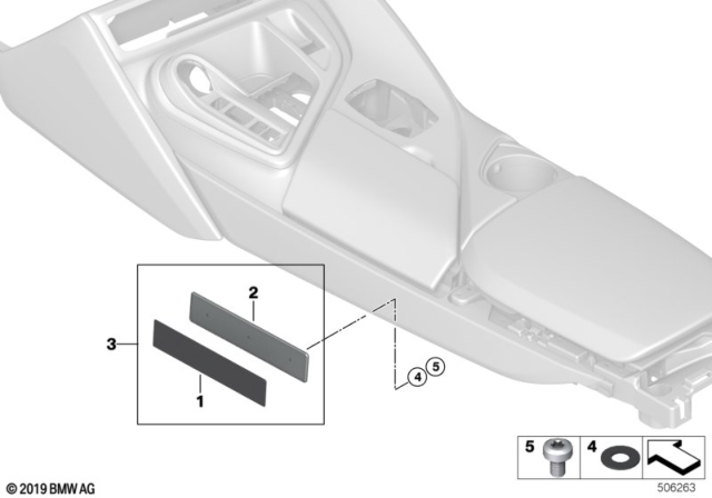 2019 BMW i8 Mounted Parts For Centre Console Diagram 2