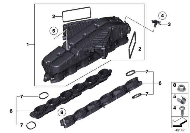 2017 BMW M760i xDrive Intake Manifold System Diagram