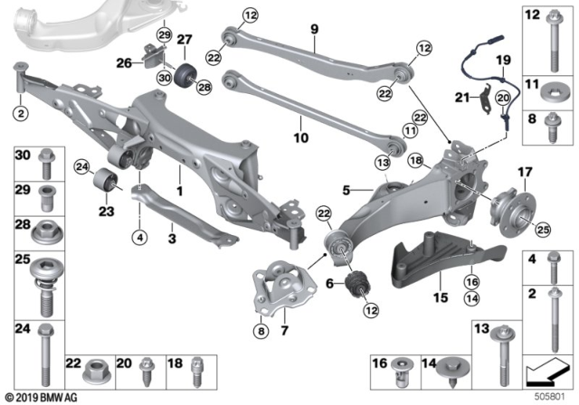 2020 BMW M235i xDrive Gran Coupe TRAILING ARM, LEFT Diagram for 33306898963