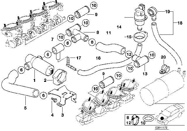 2000 BMW M5 Vent Pipe Diagram for 13537830982