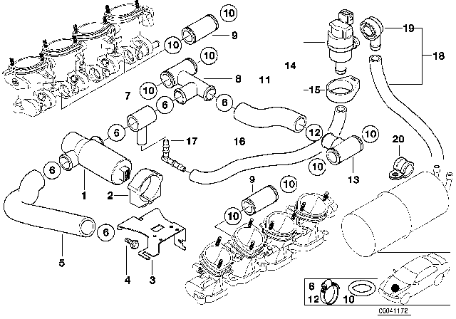 2001 BMW M5 Idle Regulating Valve / Fuel Tank Vent Valve Diagram