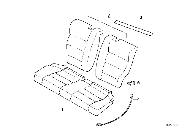 1999 BMW 318is Seat, Rear, Cushion & Cover Diagram 1