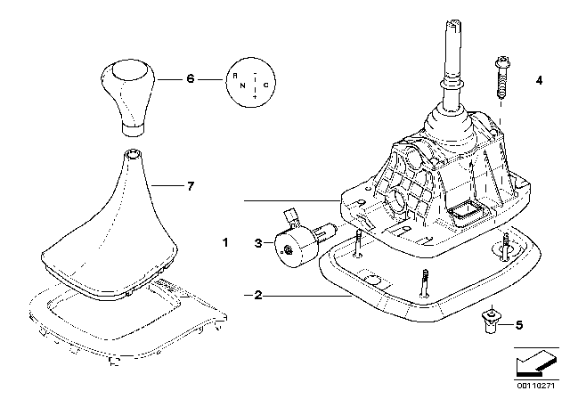 2005 BMW Z4 Leather Gear Lever Cover Diagram for 25127524983