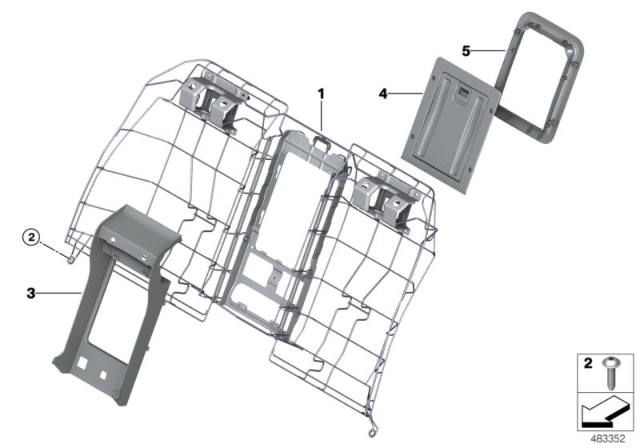 2017 BMW 750i Seat, Rear, Seat Frame Diagram 1