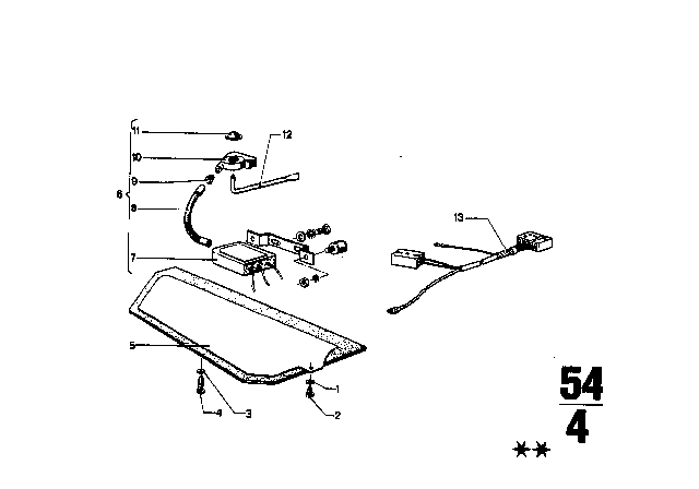 1973 BMW 2002 Electrical Drive Sliding Roof Diagram