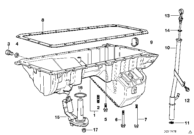 2000 BMW 528i Hex Bolt With Washer Diagram for 07119906124